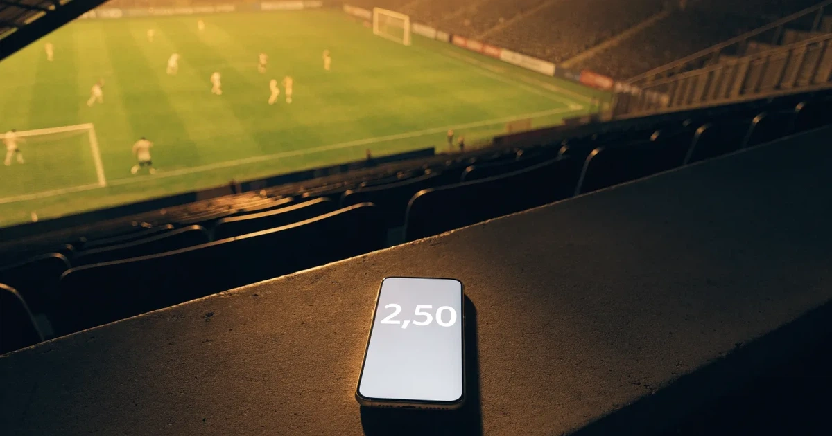 Um marcador eletrónico de um estádio com o resultado a meio da segunda parte, visto das bancadas