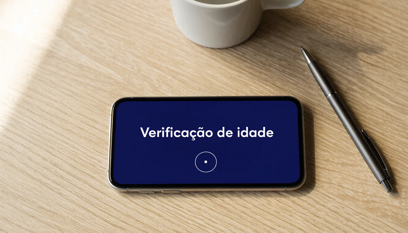 Uma folha de licença em papel com um selo vermelho, pousada numa secretária de madeira ao lado de uma caneta