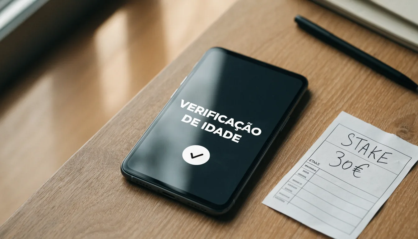 Uma folha de licença em papel com um selo vermelho, pousada numa secretária de madeira ao lado de uma caneta
